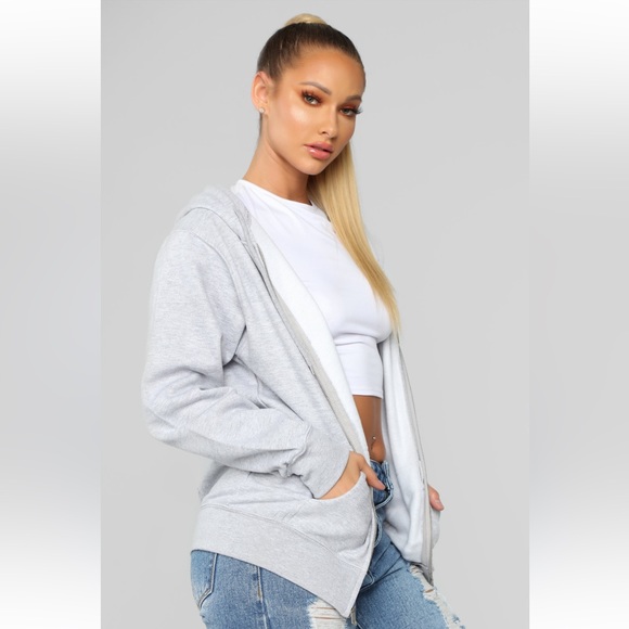 Stole Your Boyfriend Oversized Zip Up Hoodie - Picture 3 of 3